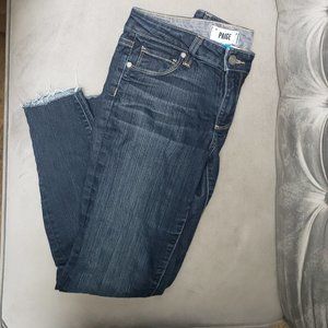 Paige Kylie Cropped Raw Hem Jean Size 26